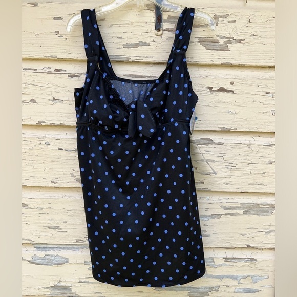 Vintage Inches Away Polkadot One Piece Tankini Swimsuit Miraclesuit Swim Dress - Picture 1 of 8
